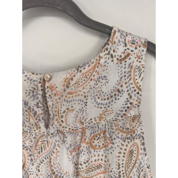 Rachel Ashwell Womens 100% Linen Paisley Shift Dress Size Medium Pastel Pink - Picture 5 of 5